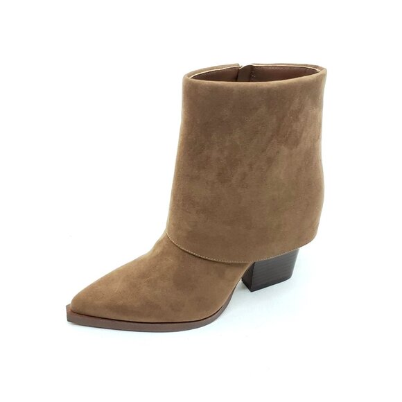 Jessica Simpson Lerra Pointed Toe Ankle Boots Tan Faux Suede Block Heel Size 8.5 - Picture 13 of 13